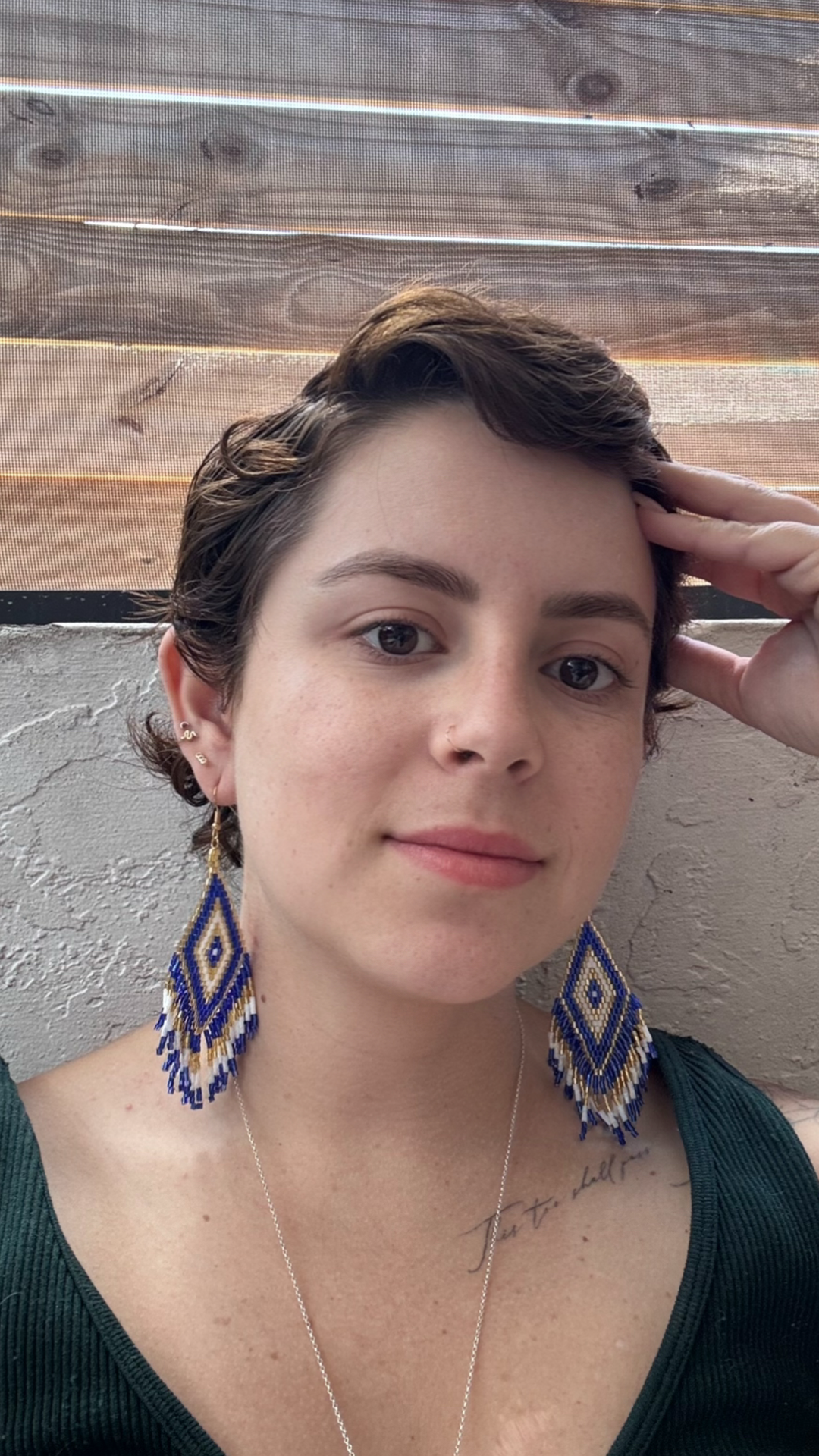 “Sahara Sky” Beaded Fringe Earrings