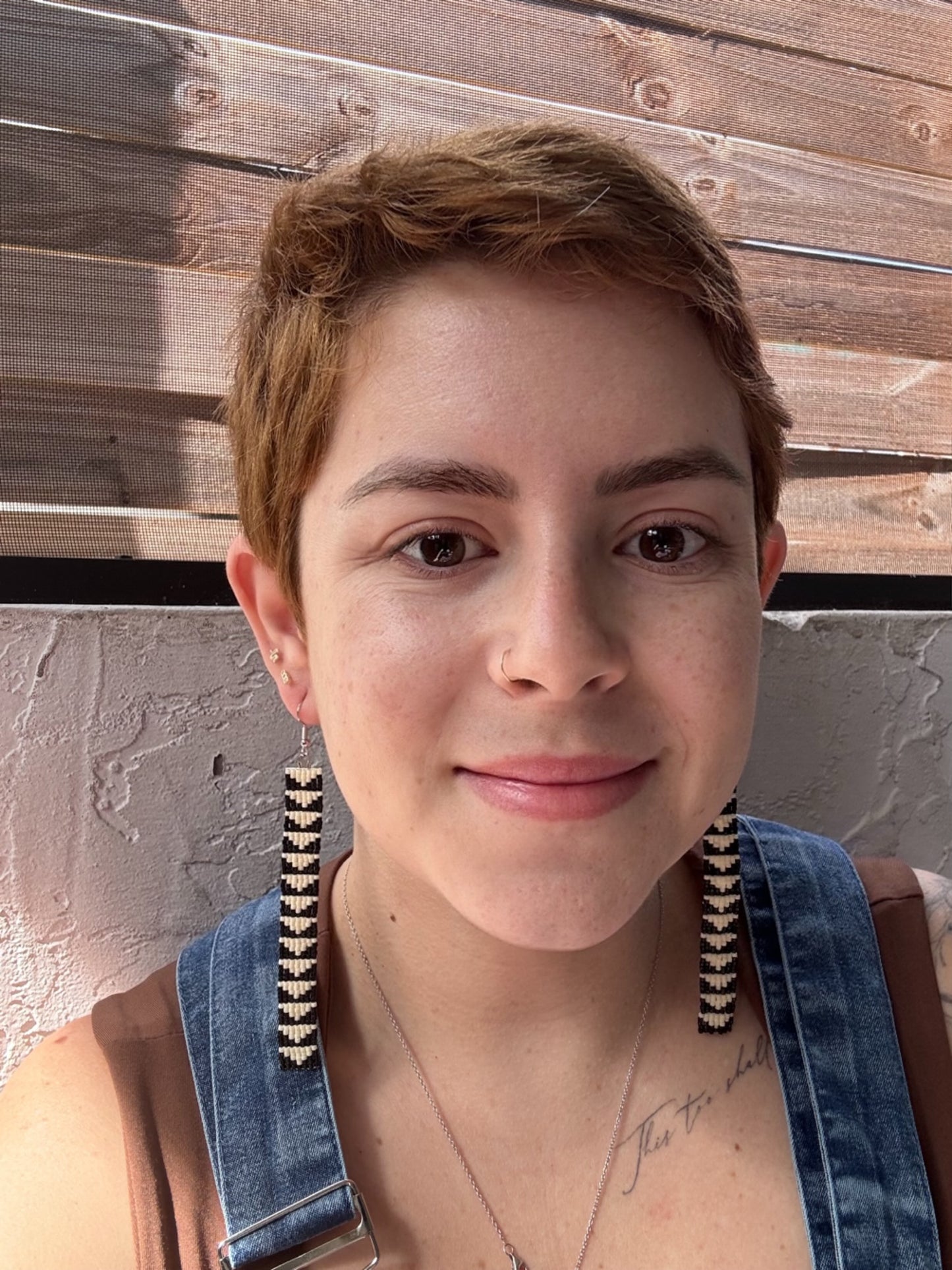 “Optic Steps” Beaded Earrings