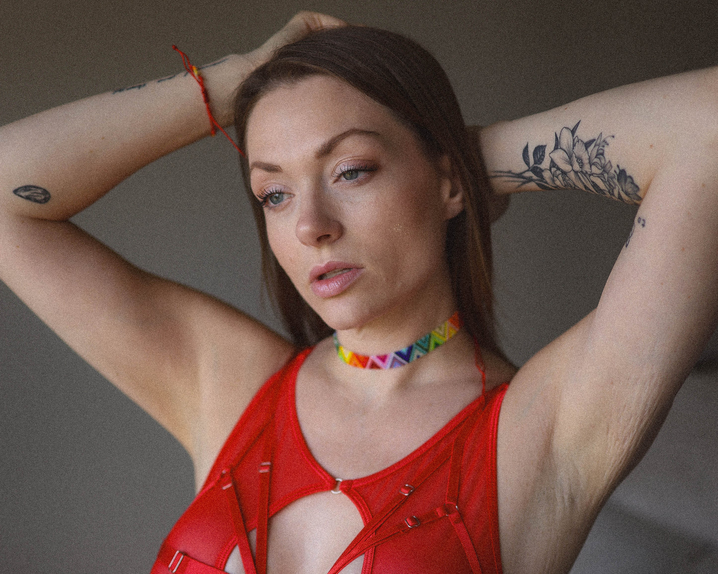 Pride Collection: Handmade Rainbow Miyuki Beaded Choker with Adjustable Slider