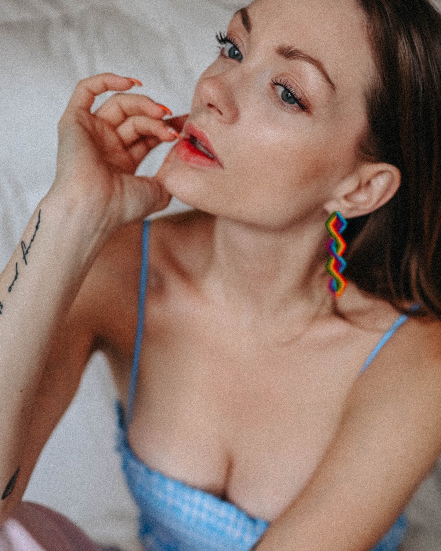 Pride Collection: Handmade Rainbow Diamond Dangle Earrings with Miyuki Beads