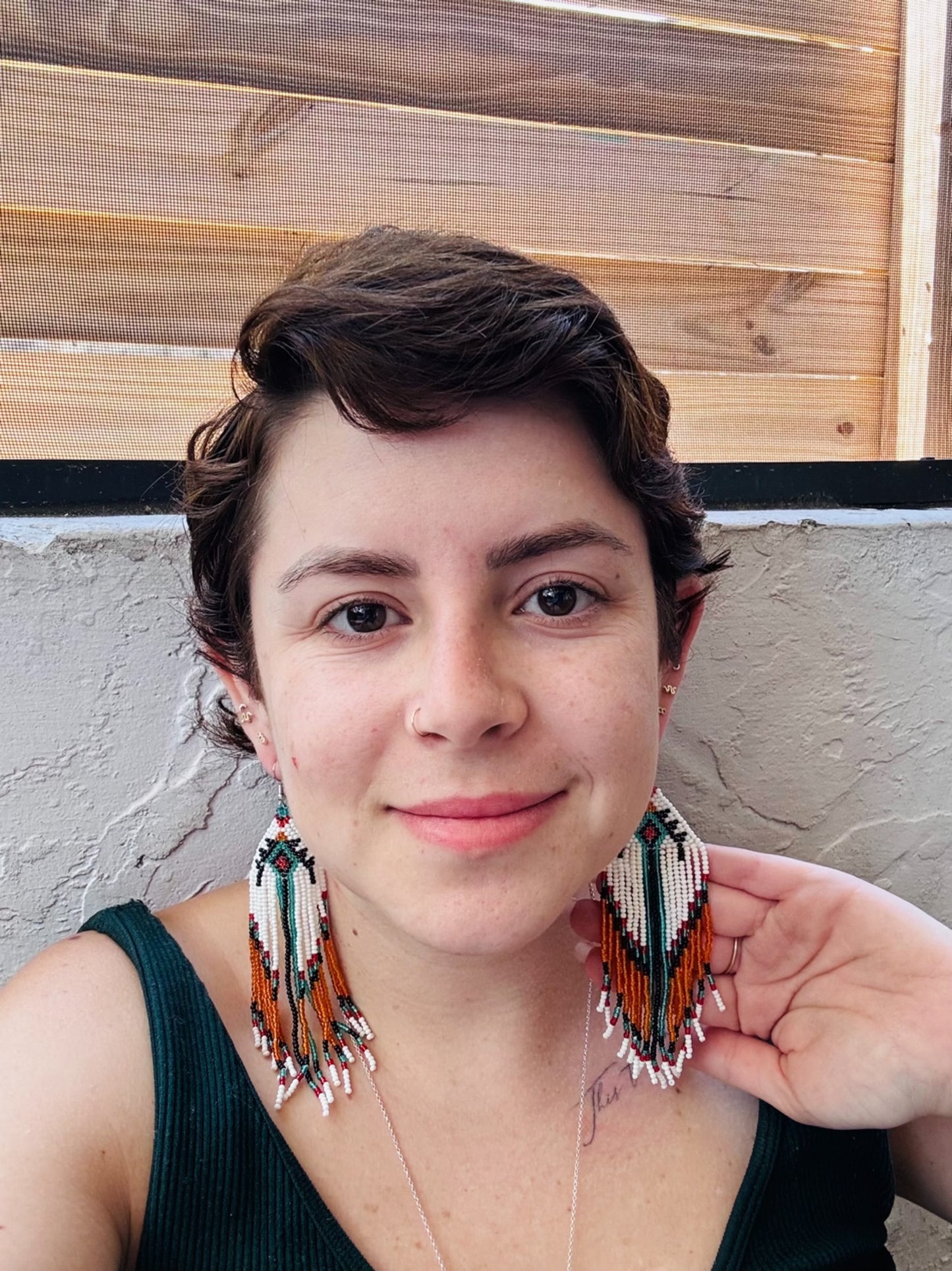 “Mesa Bloom” Beaded Fringe Earrings