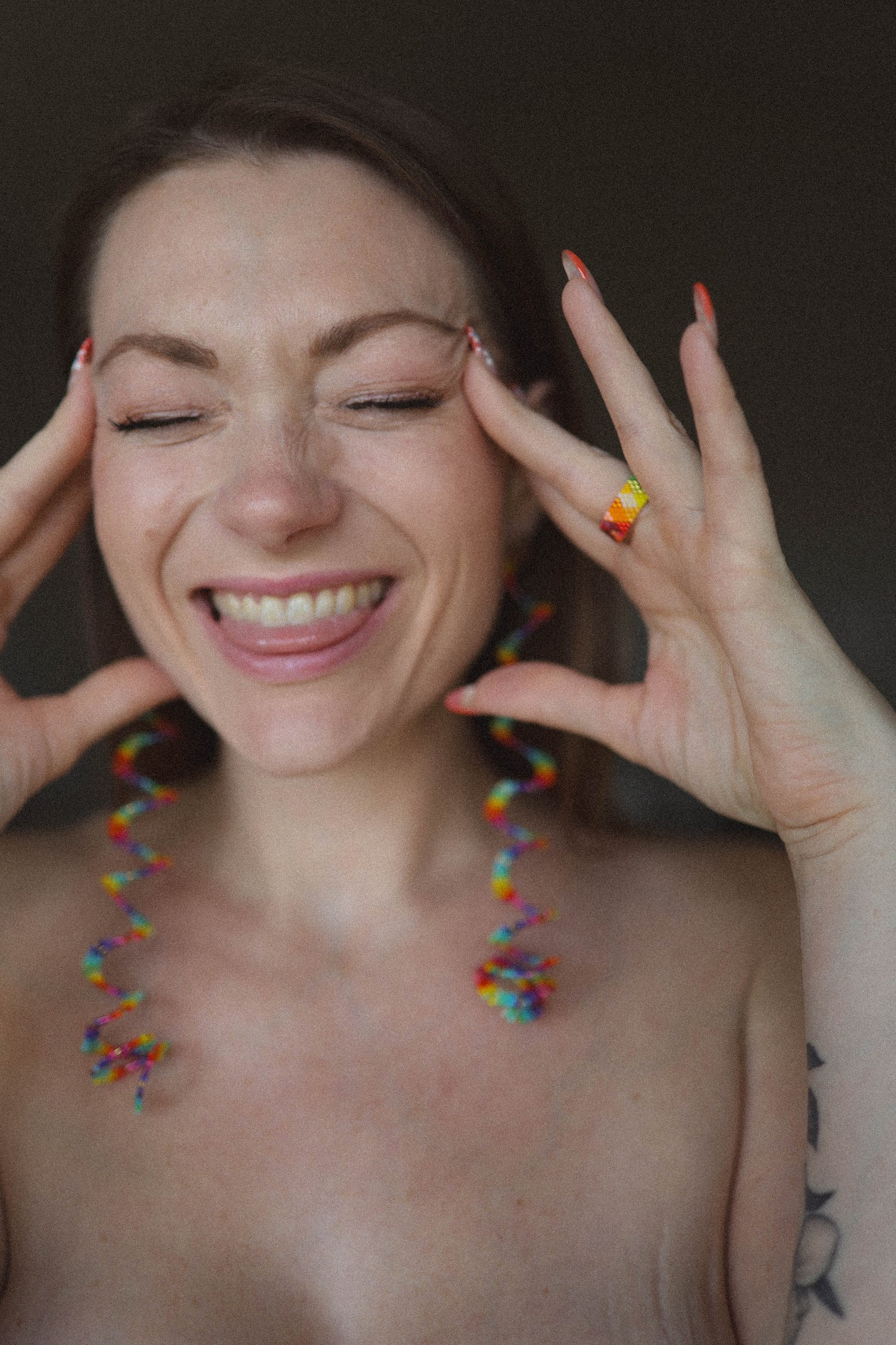 Pride Collection: Handmade Rainbow Spiral Statement Earrings with Miyuki Beads