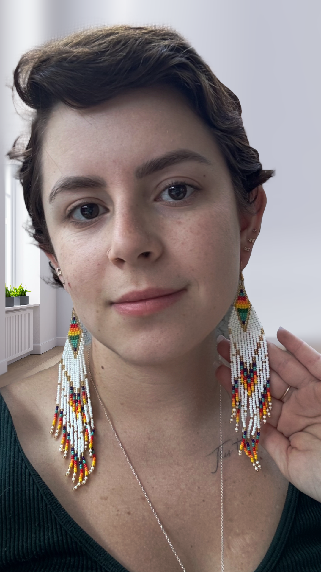 “Desert Carnival” Beaded Fringe Earrings