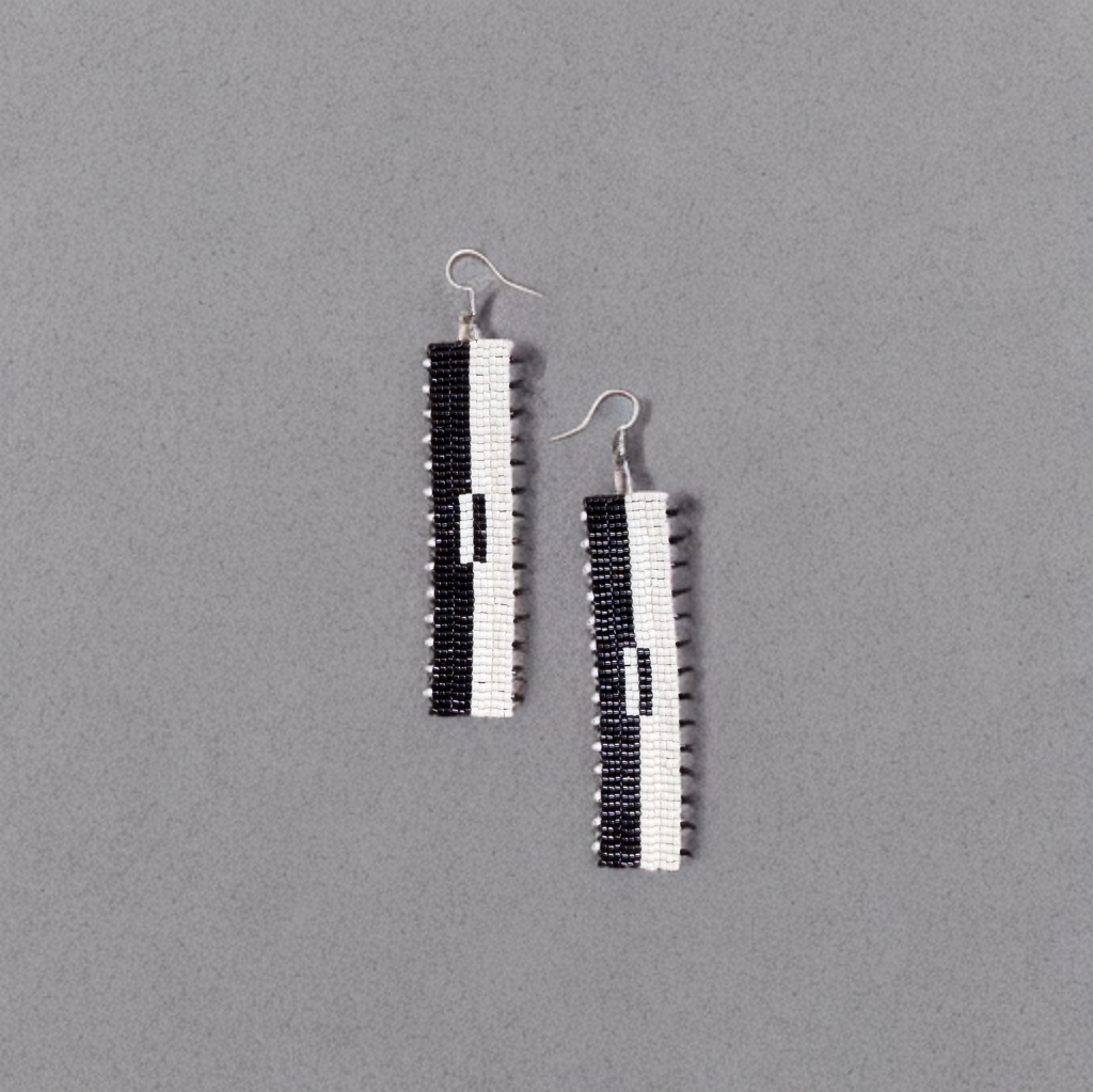 “Monochrome Mood” Beaded Statement Earrings