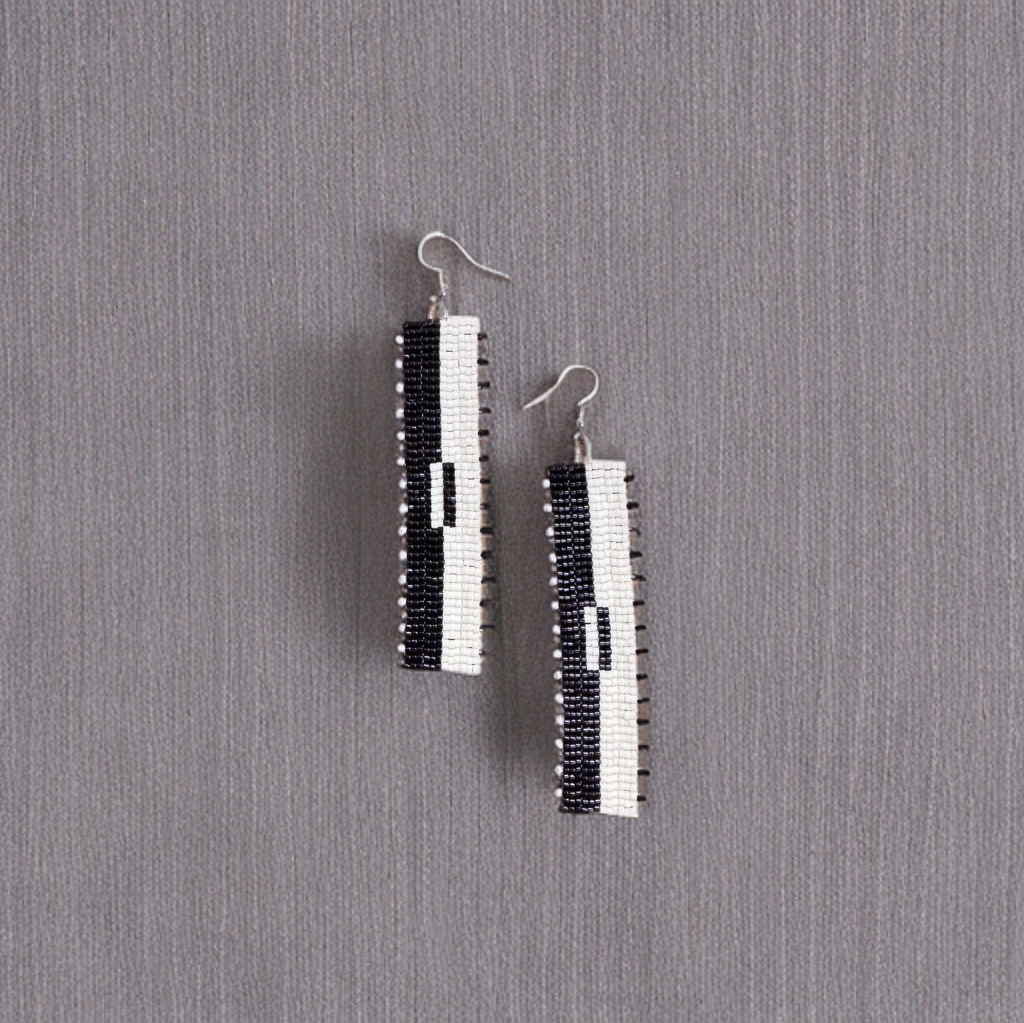 “Monochrome Mood” Beaded Statement Earrings