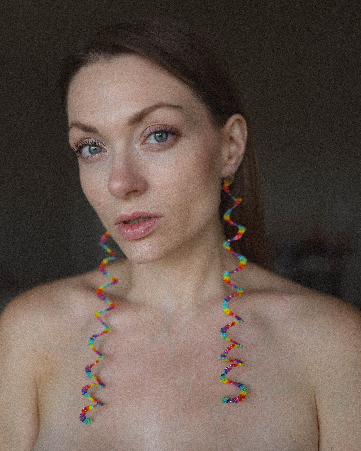 Pride Collection: Handmade Rainbow Spiral Statement Earrings with Miyuki Beads