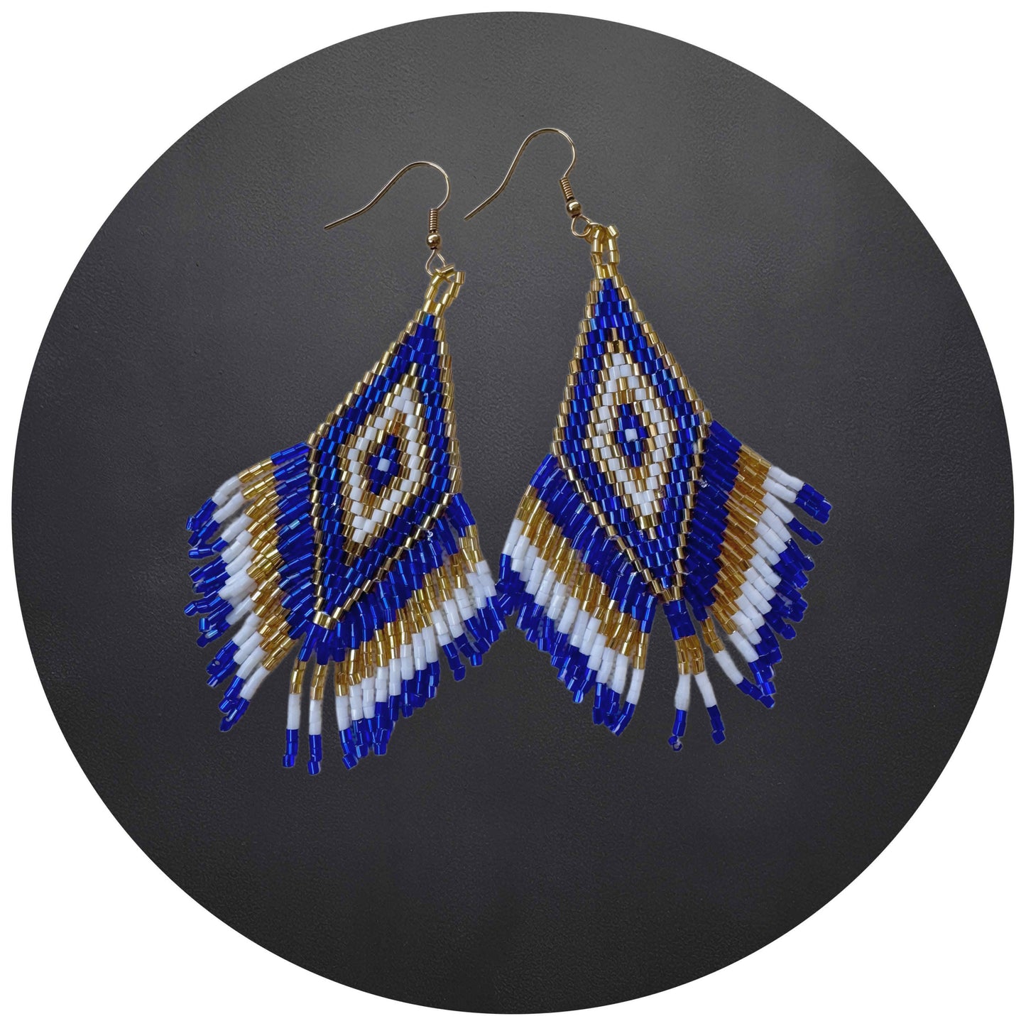 “Sahara Sky” Beaded Fringe Earrings
