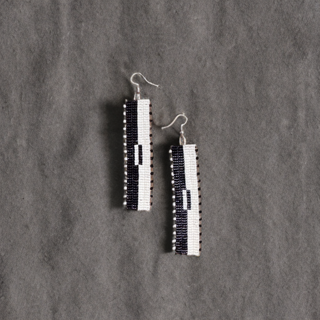 “Monochrome Mood” Beaded Statement Earrings