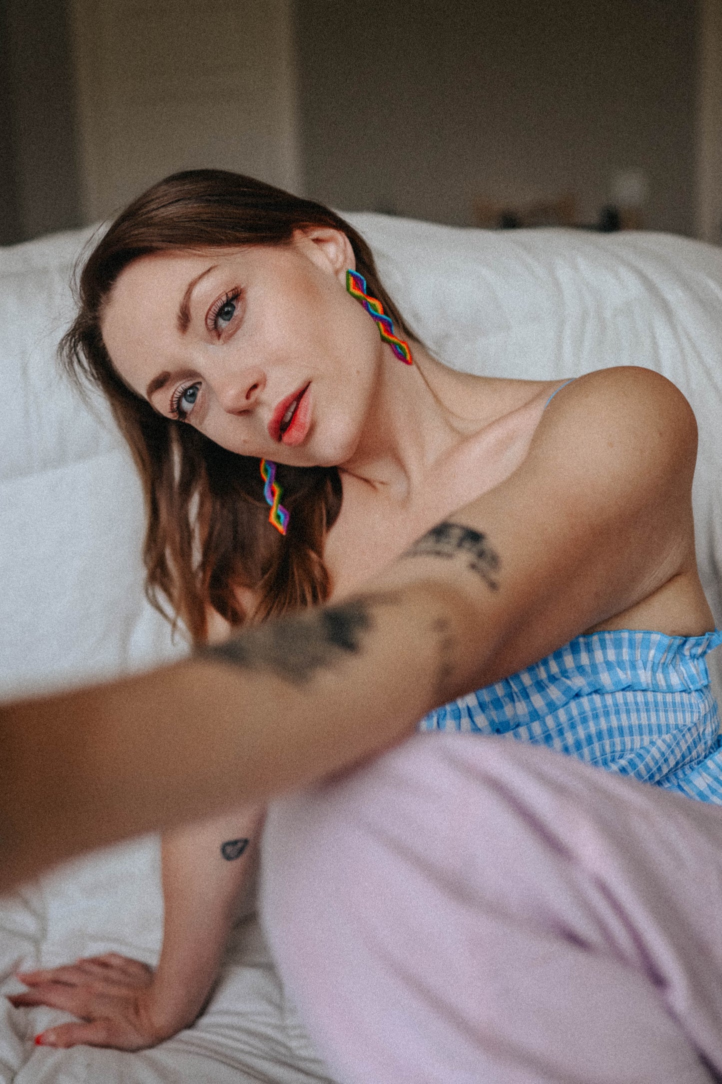 Pride Collection: Handmade Rainbow Diamond Dangle Earrings with Miyuki Beads