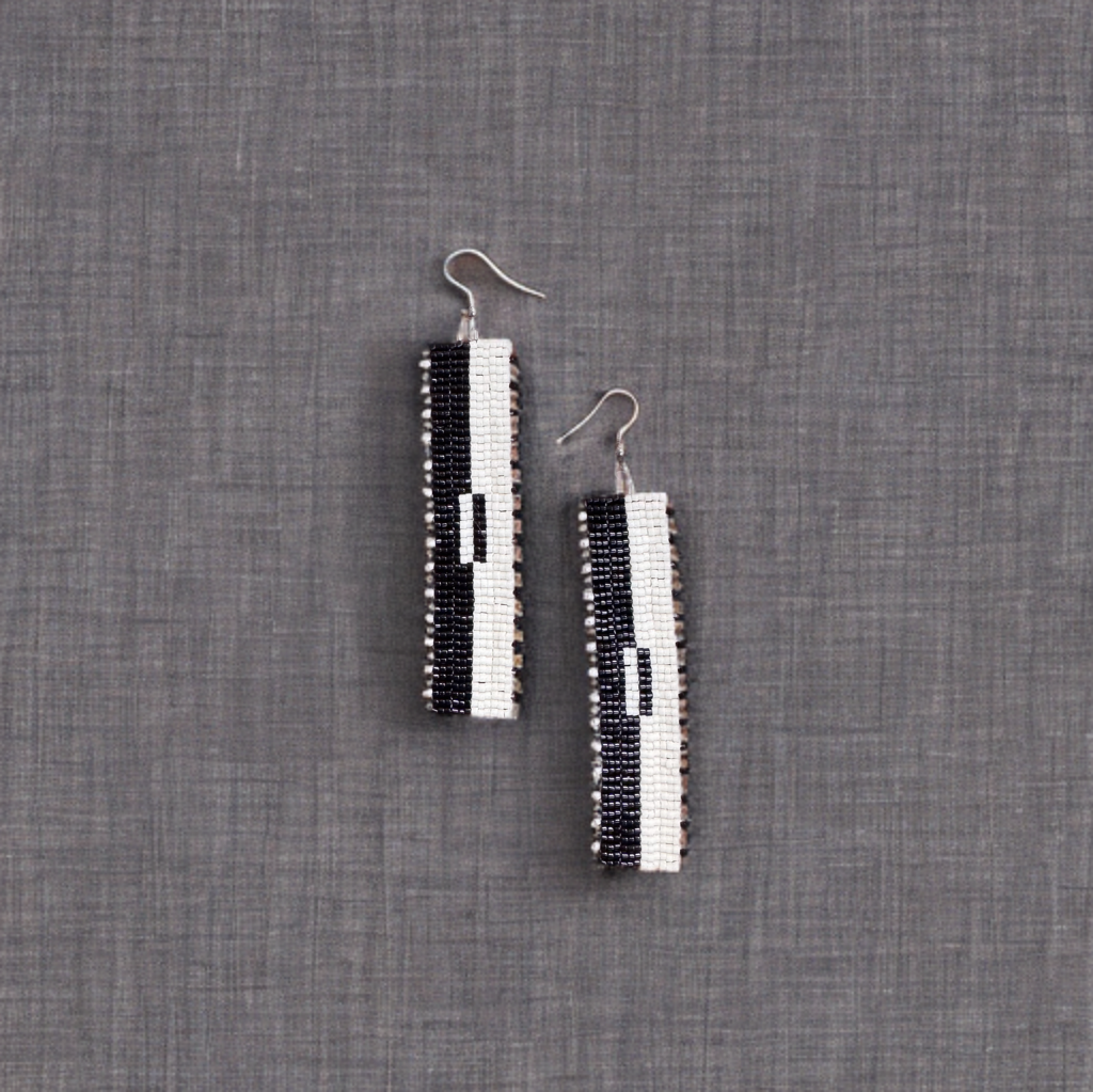 “Monochrome Mood” Beaded Statement Earrings