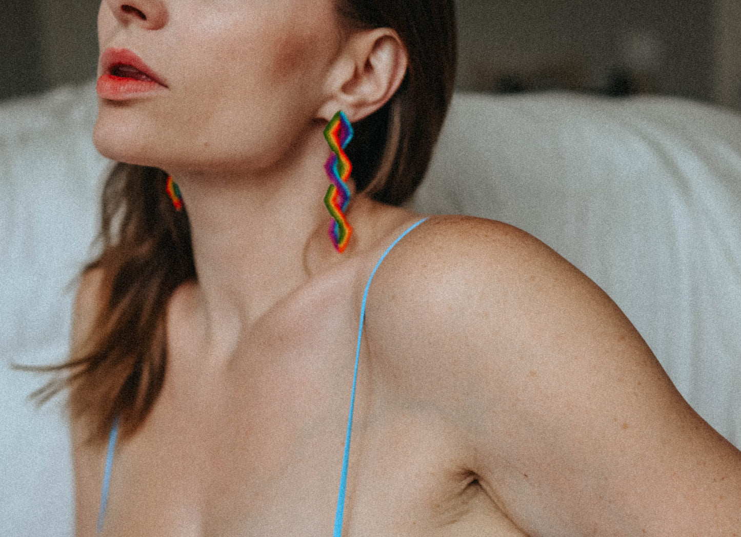 Pride Collection: Handmade Rainbow Diamond Dangle Earrings with Miyuki Beads