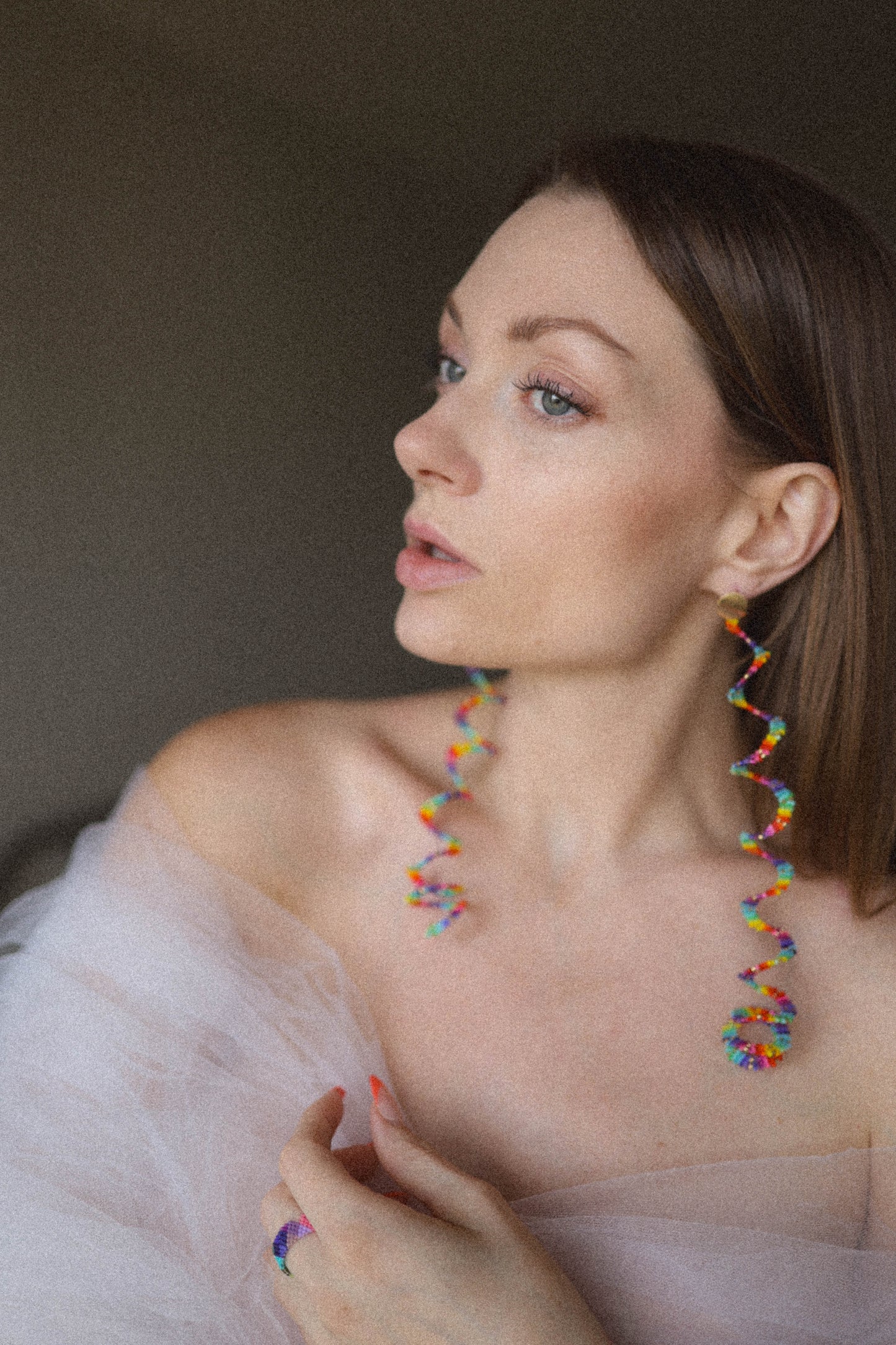 Pride Collection: Handmade Rainbow Spiral Statement Earrings with Miyuki Beads