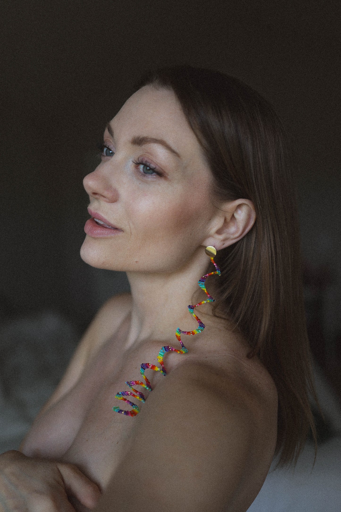 Pride Collection: Handmade Rainbow Spiral Statement Earrings with Miyuki Beads