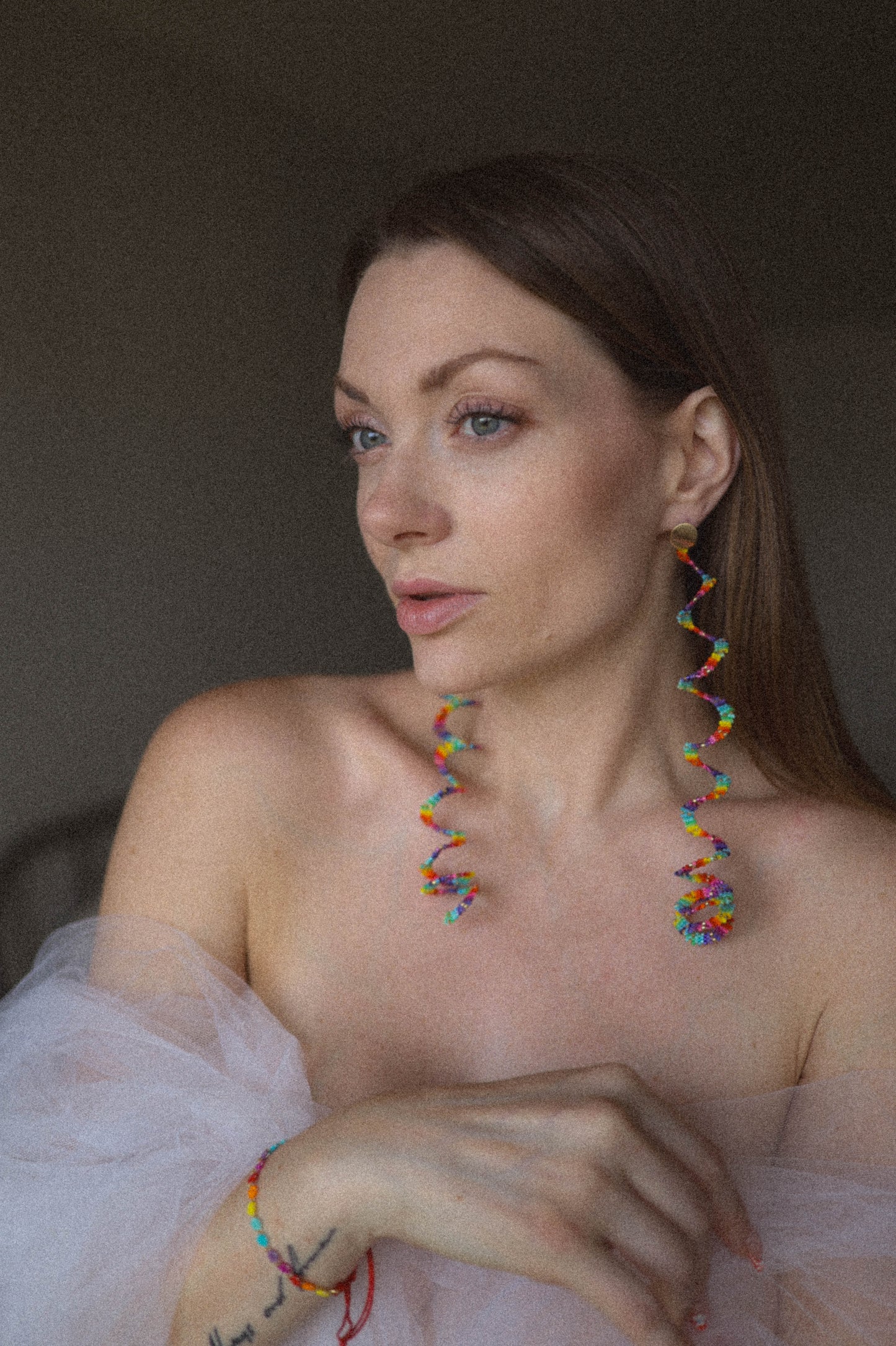 Pride Collection: Handmade Rainbow Spiral Statement Earrings with Miyuki Beads