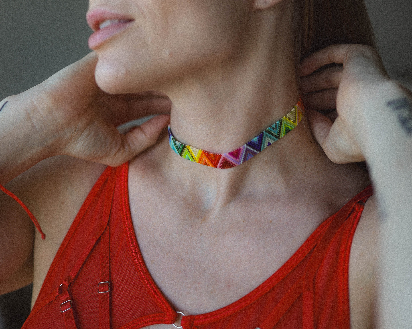 Pride Collection: Handmade Rainbow Miyuki Beaded Choker with Adjustable Slider