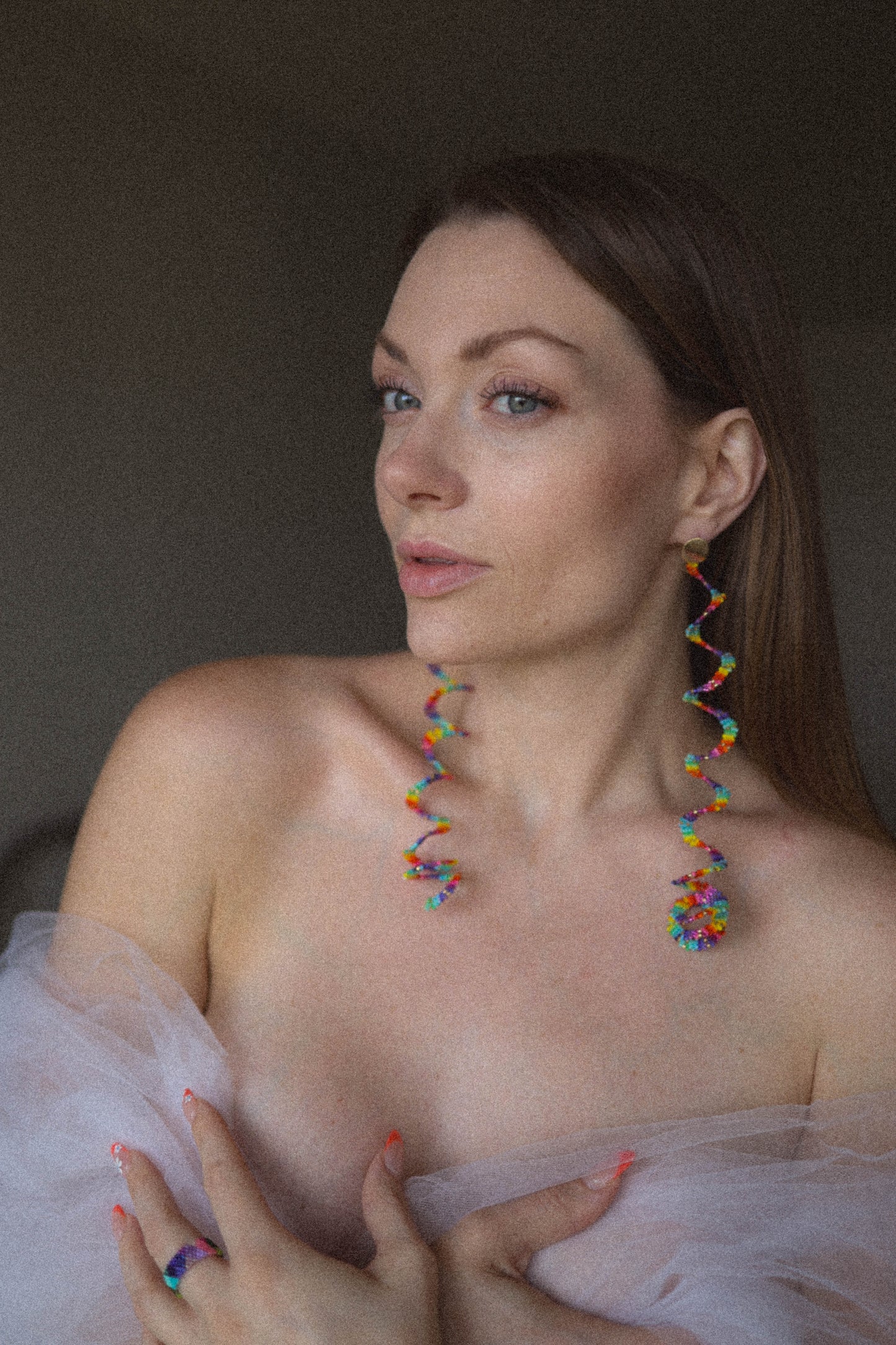 Pride Collection: Handmade Rainbow Spiral Statement Earrings with Miyuki Beads