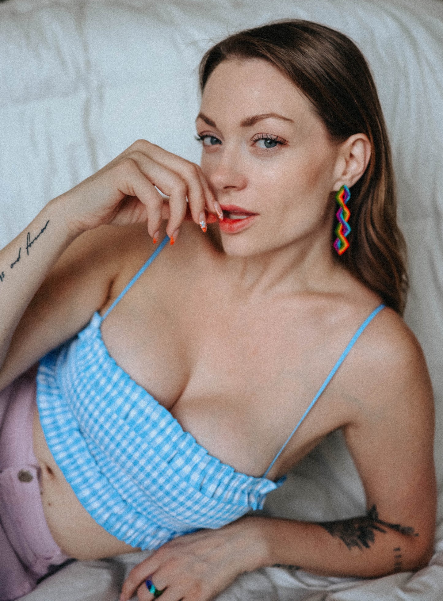Pride Collection: Handmade Rainbow Diamond Dangle Earrings with Miyuki Beads