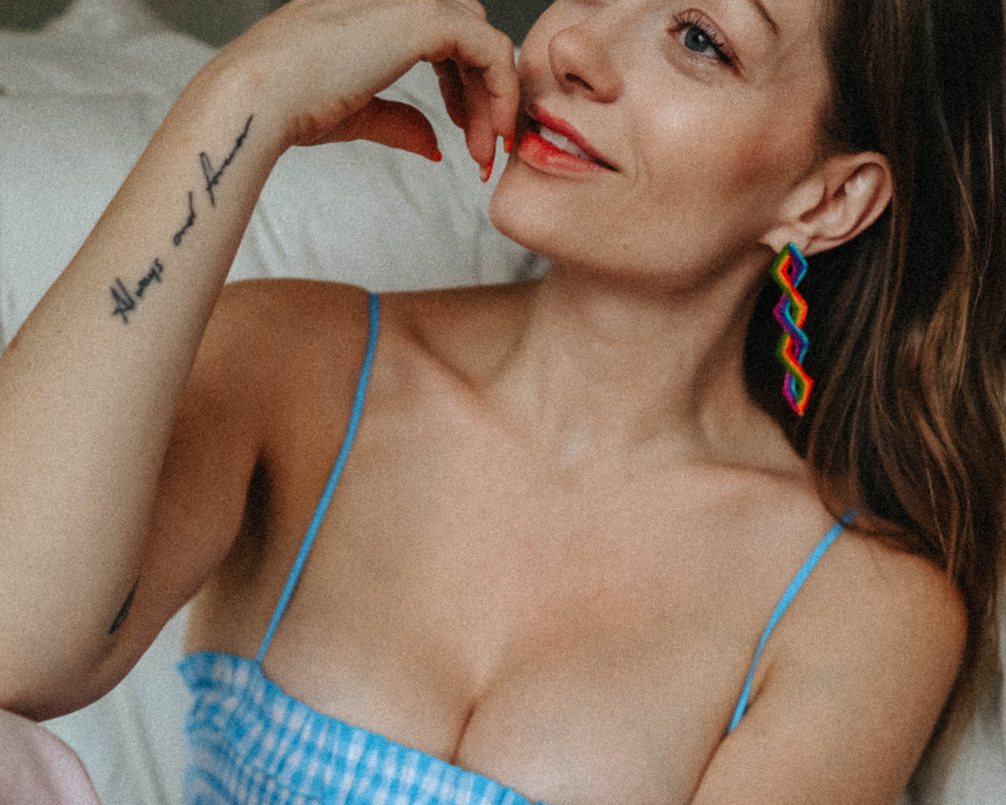 Pride Collection: Handmade Rainbow Diamond Dangle Earrings with Miyuki Beads