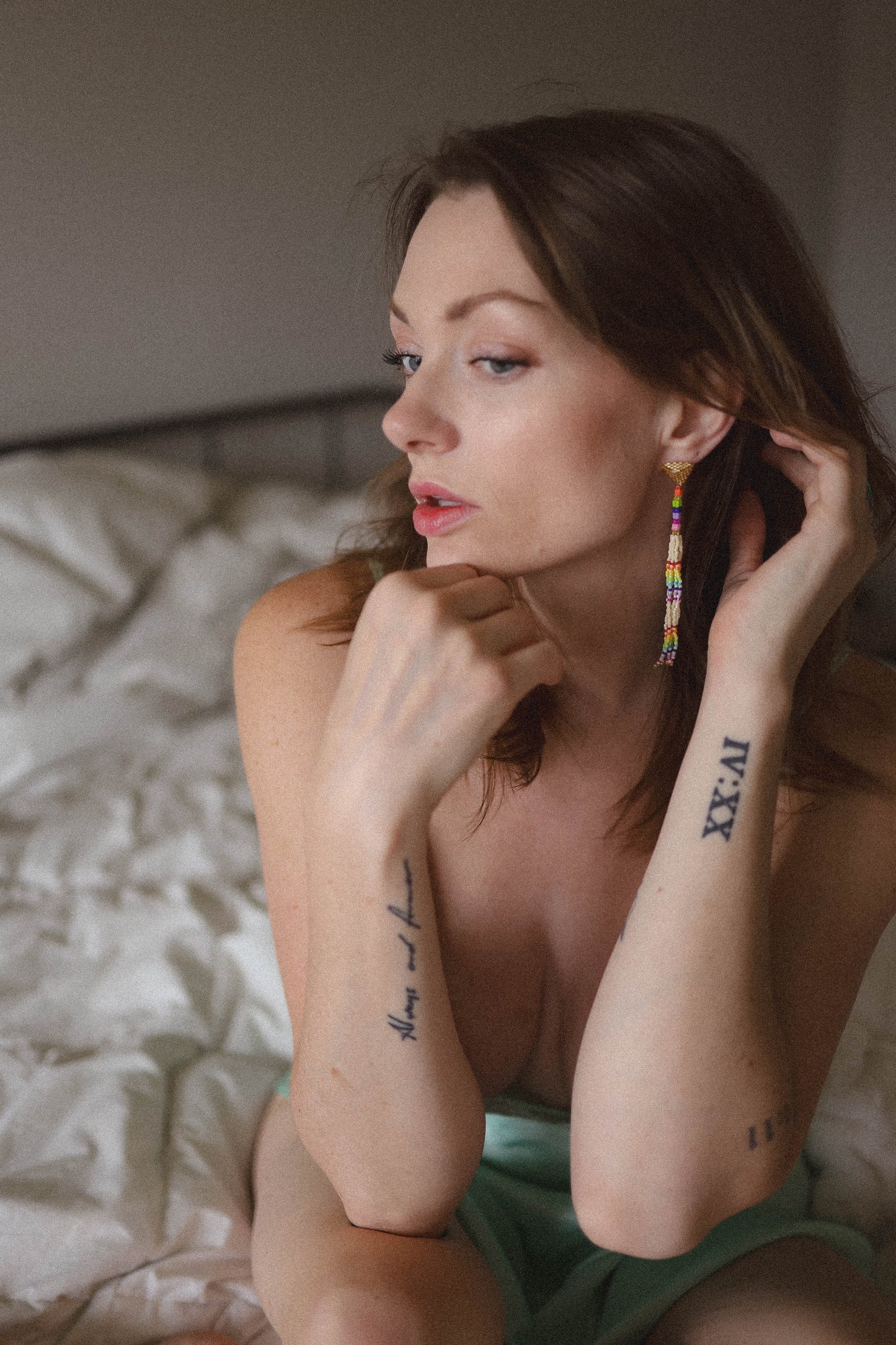 Pride Collection: Handmade Rainbow Fringe Dangle Earrings with Miyuki Beads