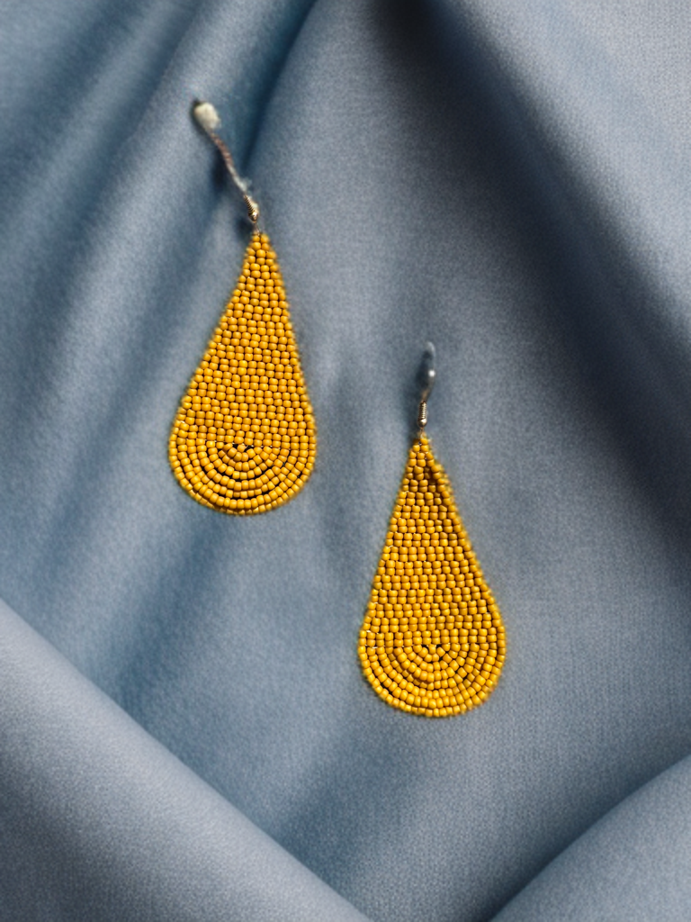 “Golden Hour” Beaded Teardrop Earrings