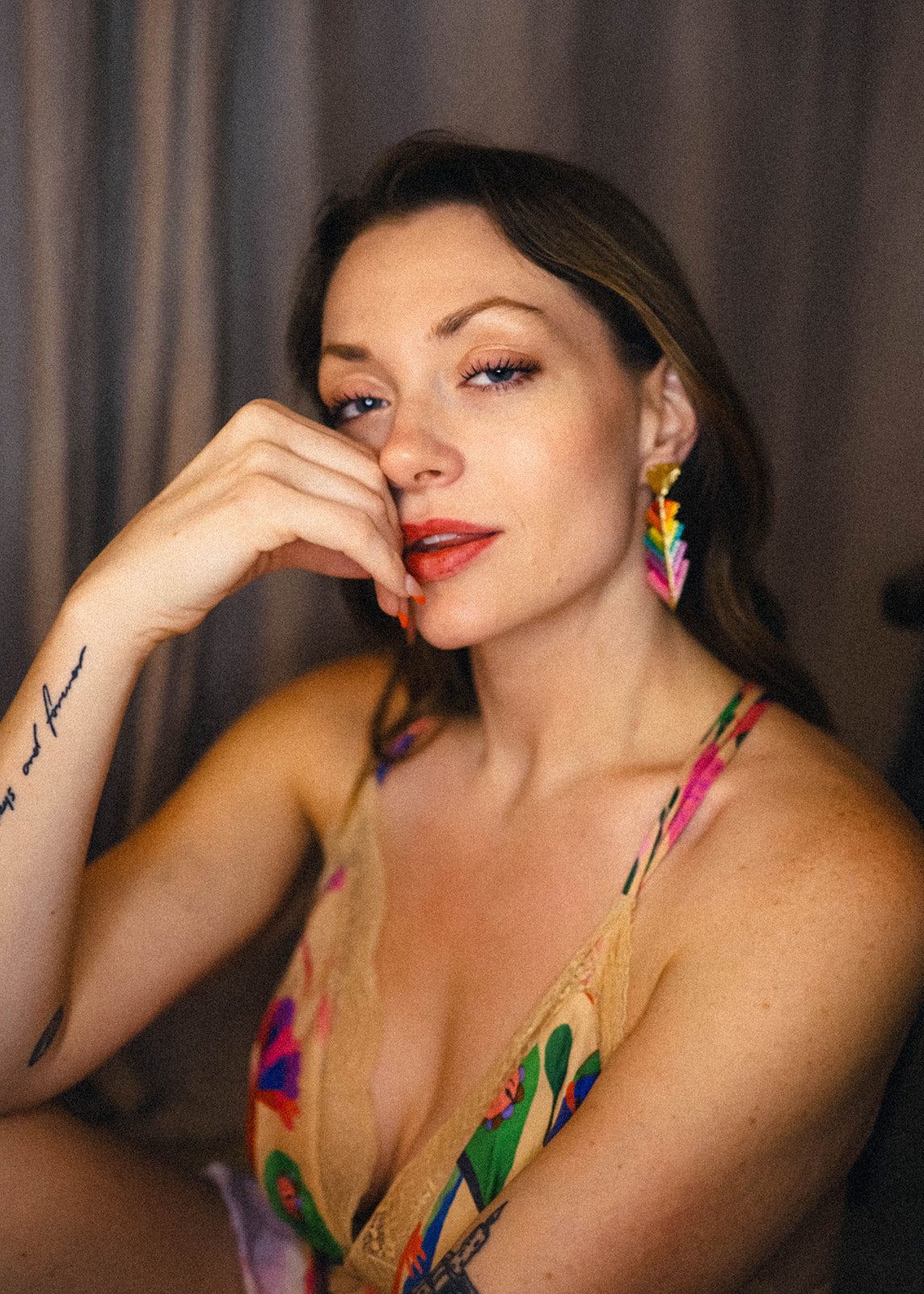 Pride Collection - Rainbow Feather Fan Beaded Earrings - One of a Kind Statement Piece