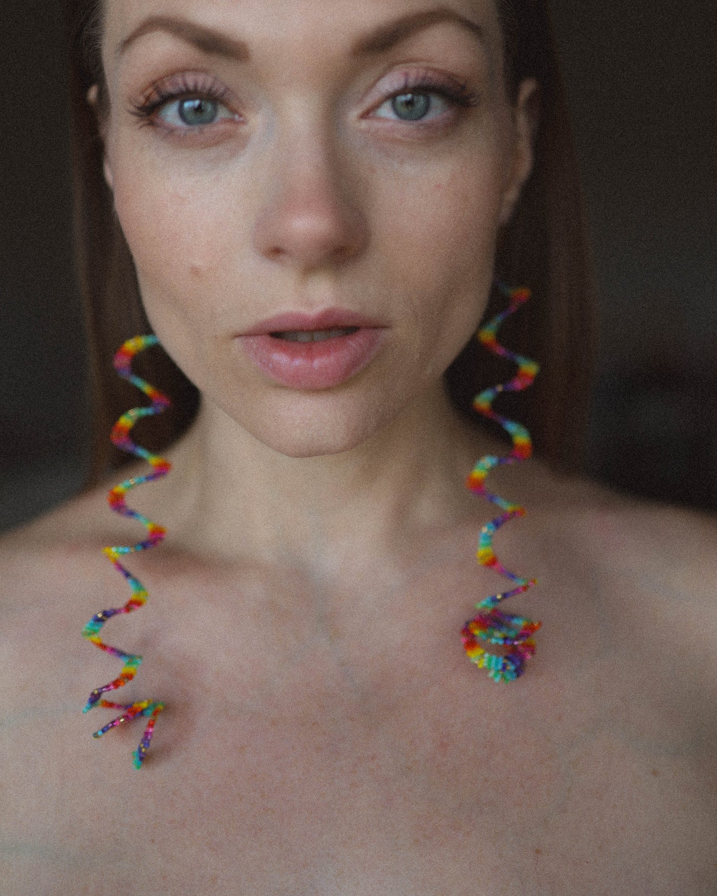 Pride Collection: Handmade Rainbow Spiral Statement Earrings with Miyuki Beads