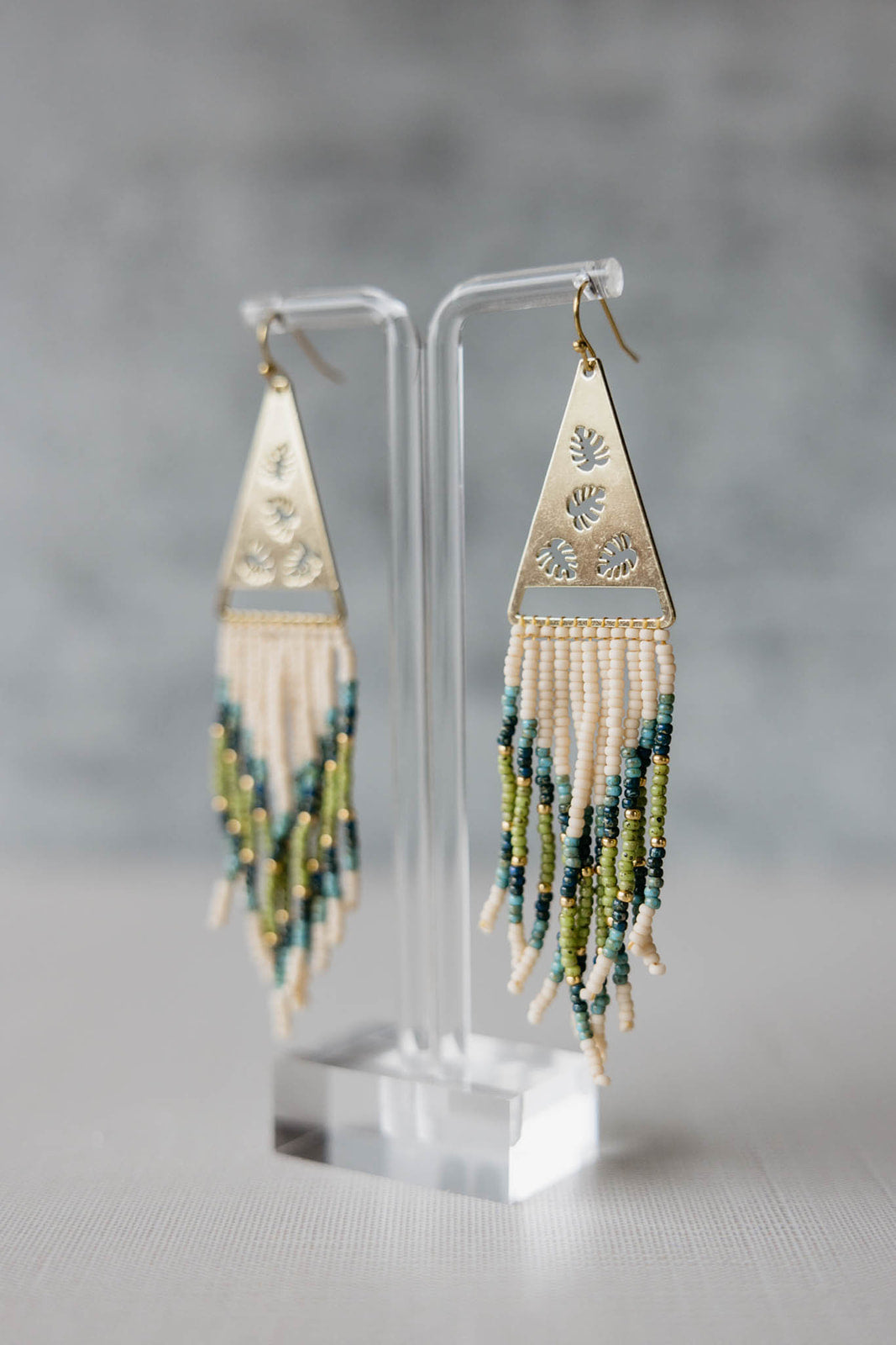 Boho resort no.2 fringe beaded earrings