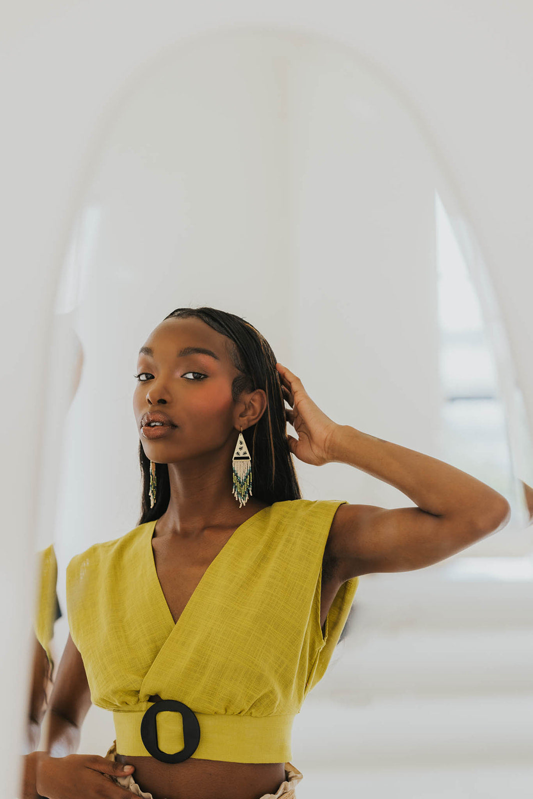 Boho resort no.2 fringe beaded earrings