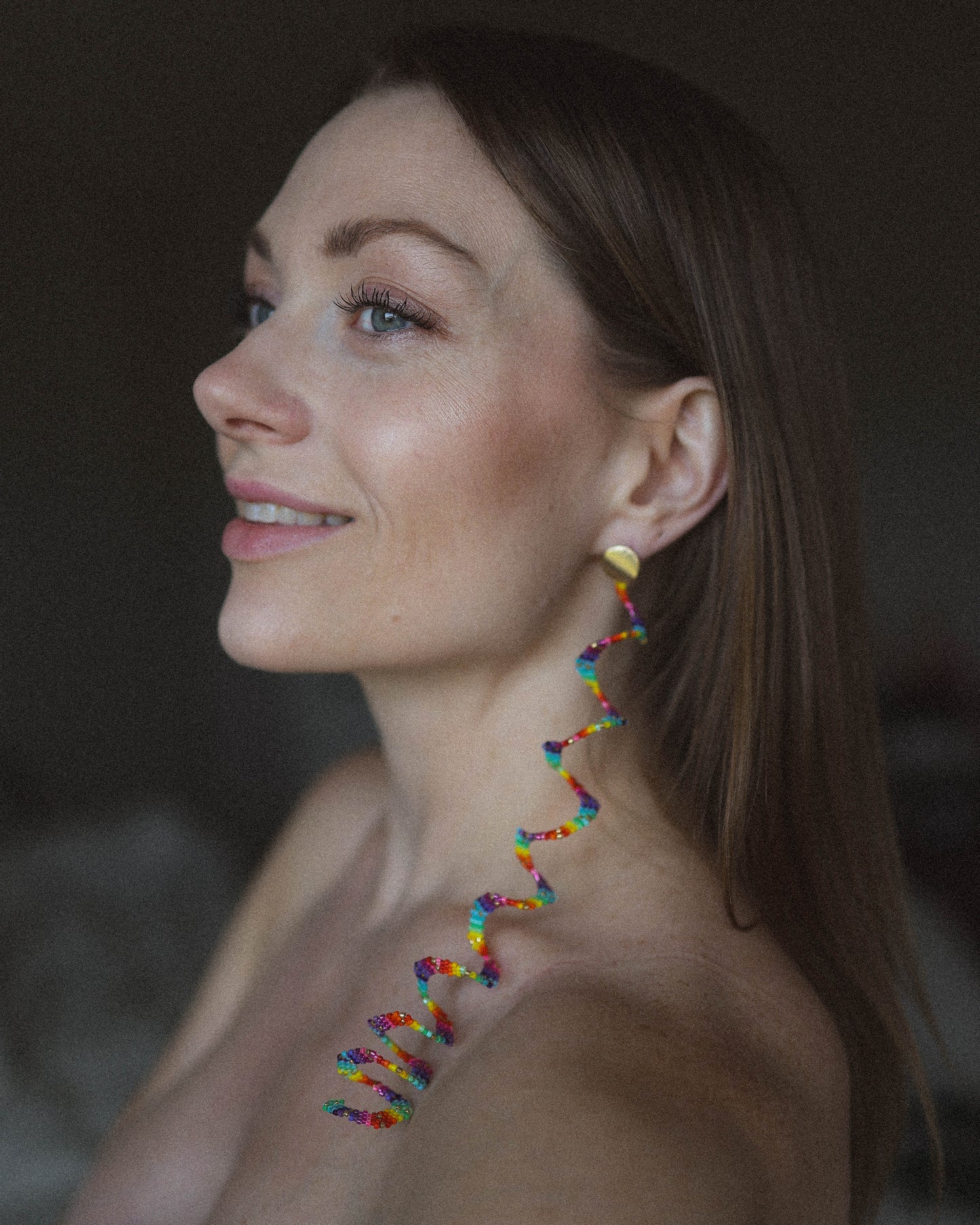 Pride Collection: Handmade Rainbow Spiral Statement Earrings with Miyuki Beads