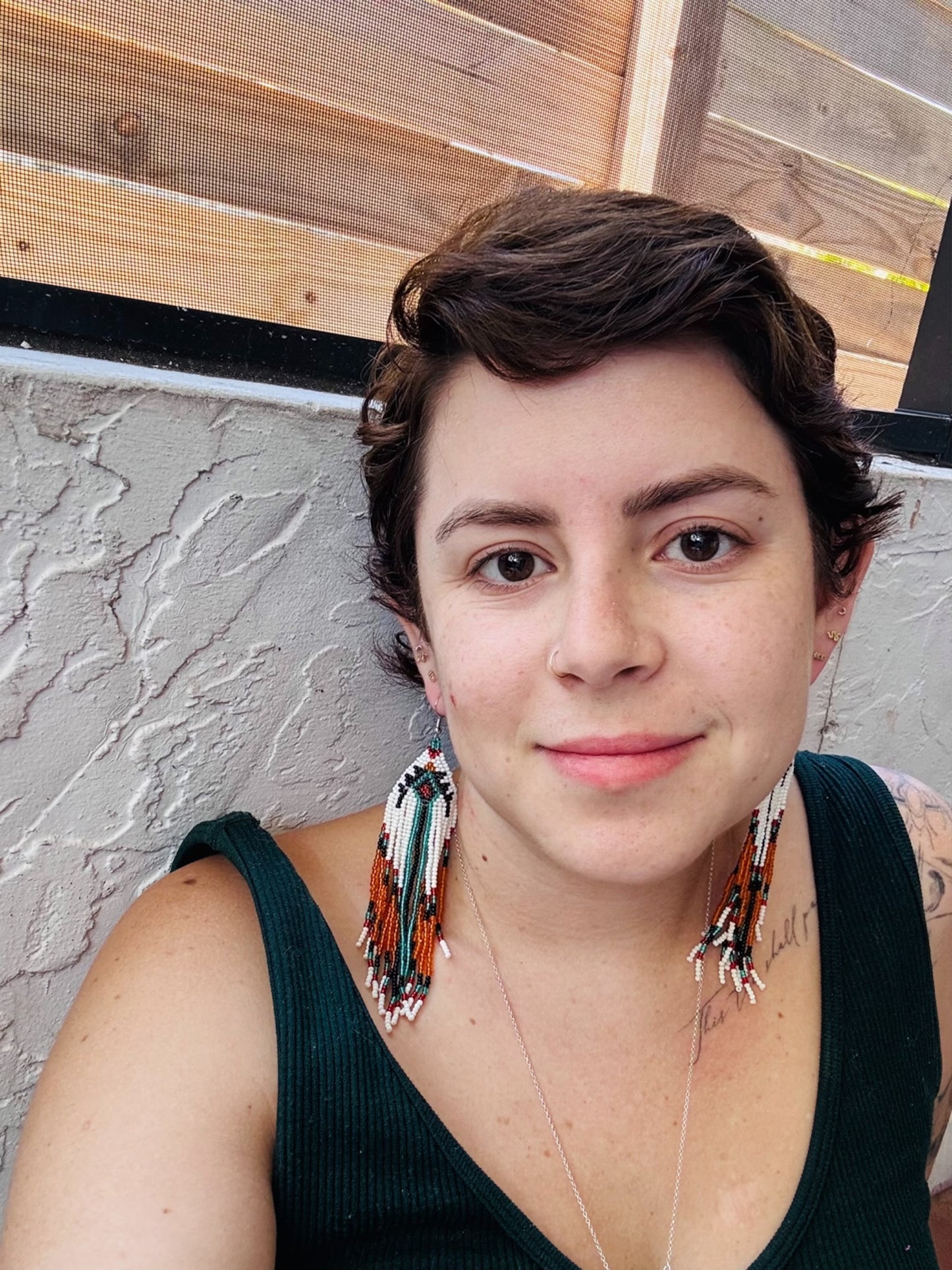 “Mesa Bloom” Beaded Fringe Earrings