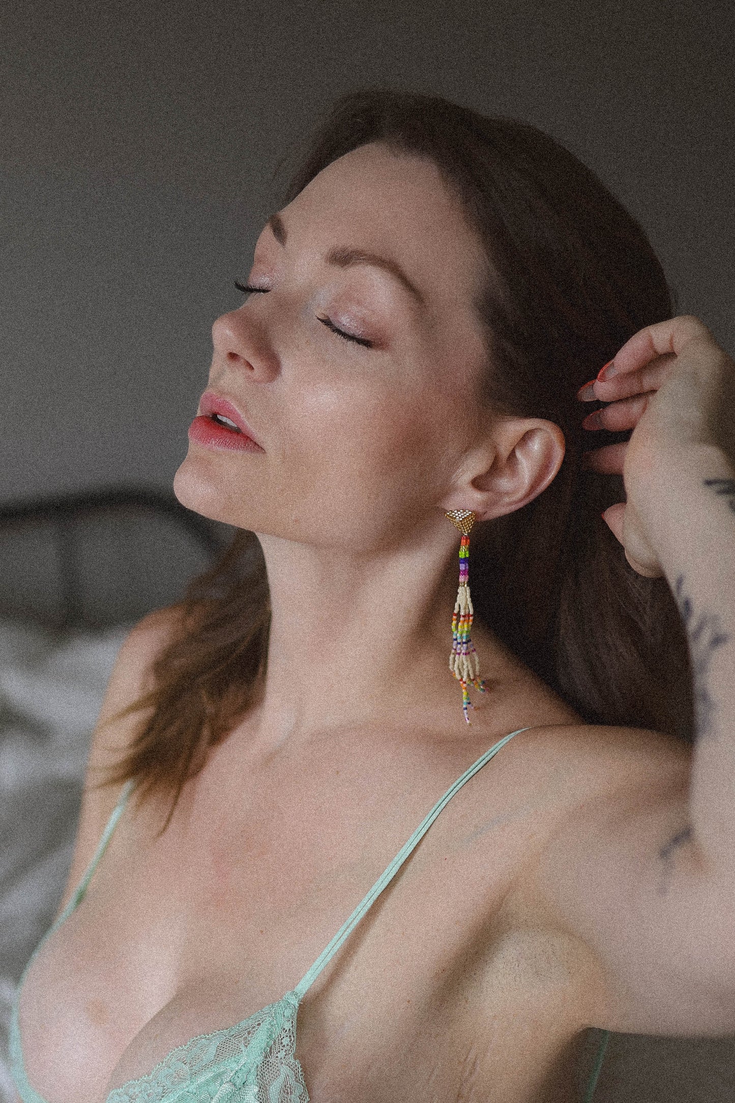 Pride Collection: Handmade Rainbow Fringe Dangle Earrings with Miyuki Beads