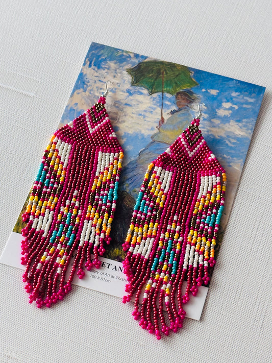 Wonderlust Collection No23 beaded fringe earrings.