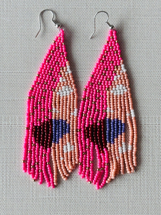 Wonderlust Collection No14 beaded fringe earrings. )