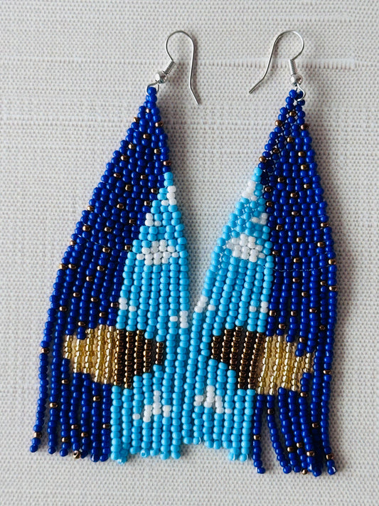 Wonderlust Collection No16 beaded fringe earrings.